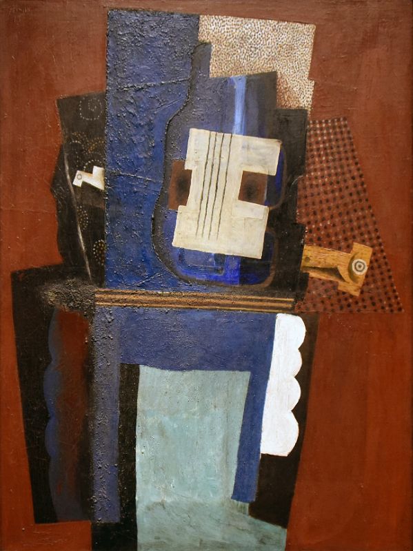 Pablo Picasso 1915 Guitar and Clarinet on a Mantelpiece - New York Metropolitan Museum Of Art